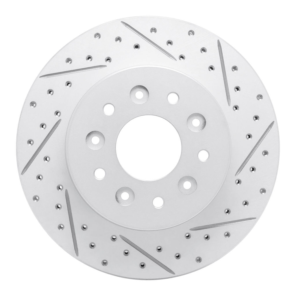 Dynamic Friction 830-47011R - Geoperformance Coated Drilled and Slotted Brake Rotor