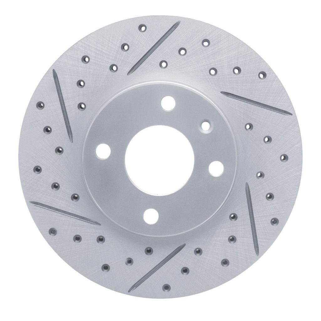 Dynamic Friction 830-47076L - Geoperformance Coated Drilled and Slotted Brake Rotor