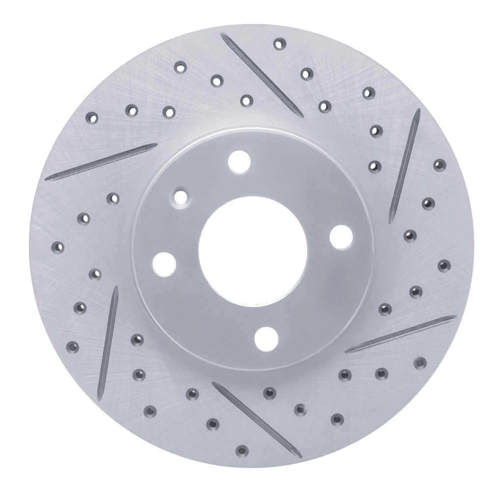 Dynamic Friction 830-47076R - Geoperformance Coated Drilled and Slotted Brake Rotor