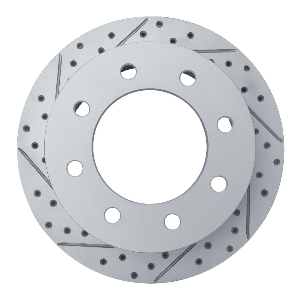 Dynamic Friction 830-48060L - Geoperformance Coated Drilled and Slotted Brake Rotor