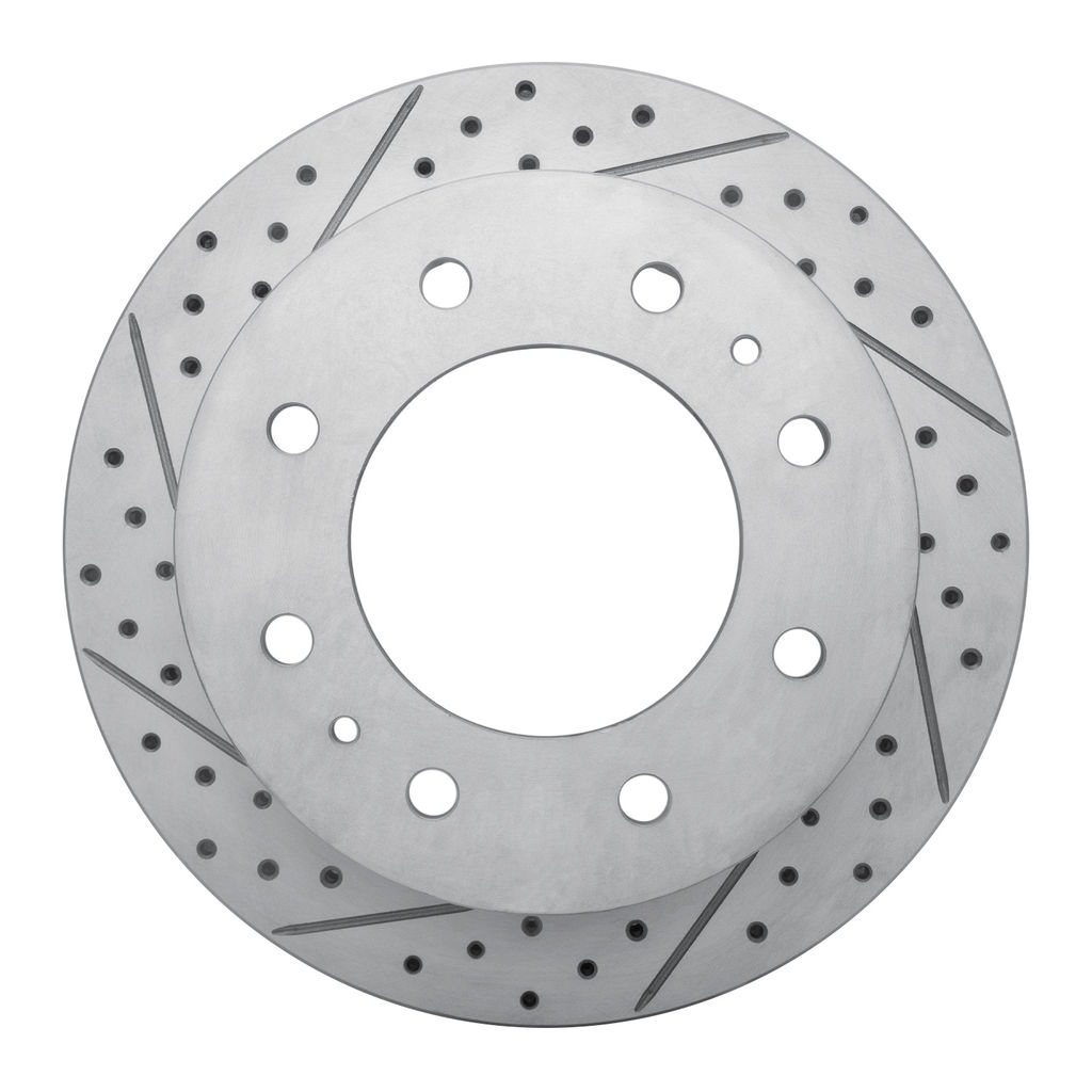 Dynamic Friction 830-48061L - Geoperformance Coated Drilled and Slotted Brake Rotor