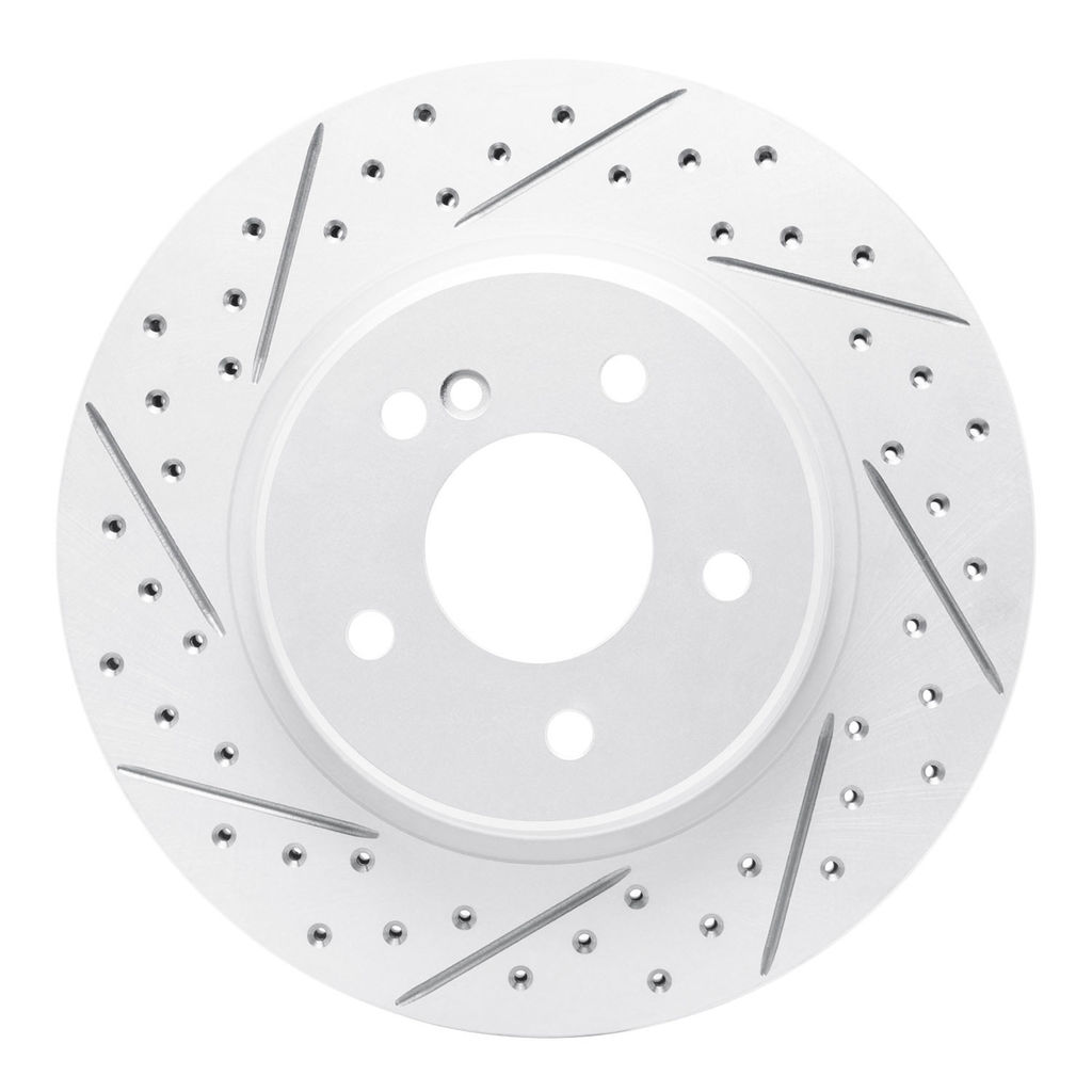 Dynamic Friction 830-63040L - Geoperformance Coated Drilled and Slotted Brake Rotor