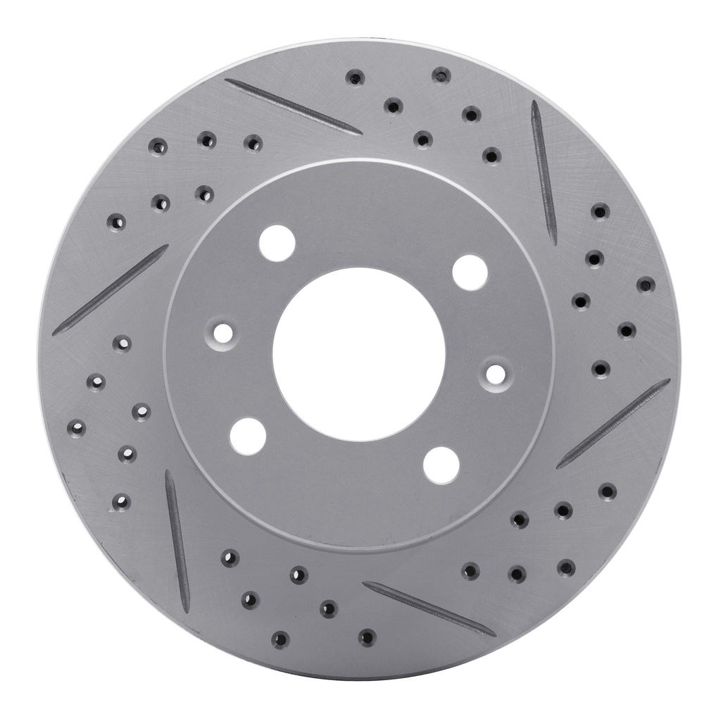 Dynamic Friction 830-03018R - Geoperformance Coated Drilled and Slotted Brake Rotor