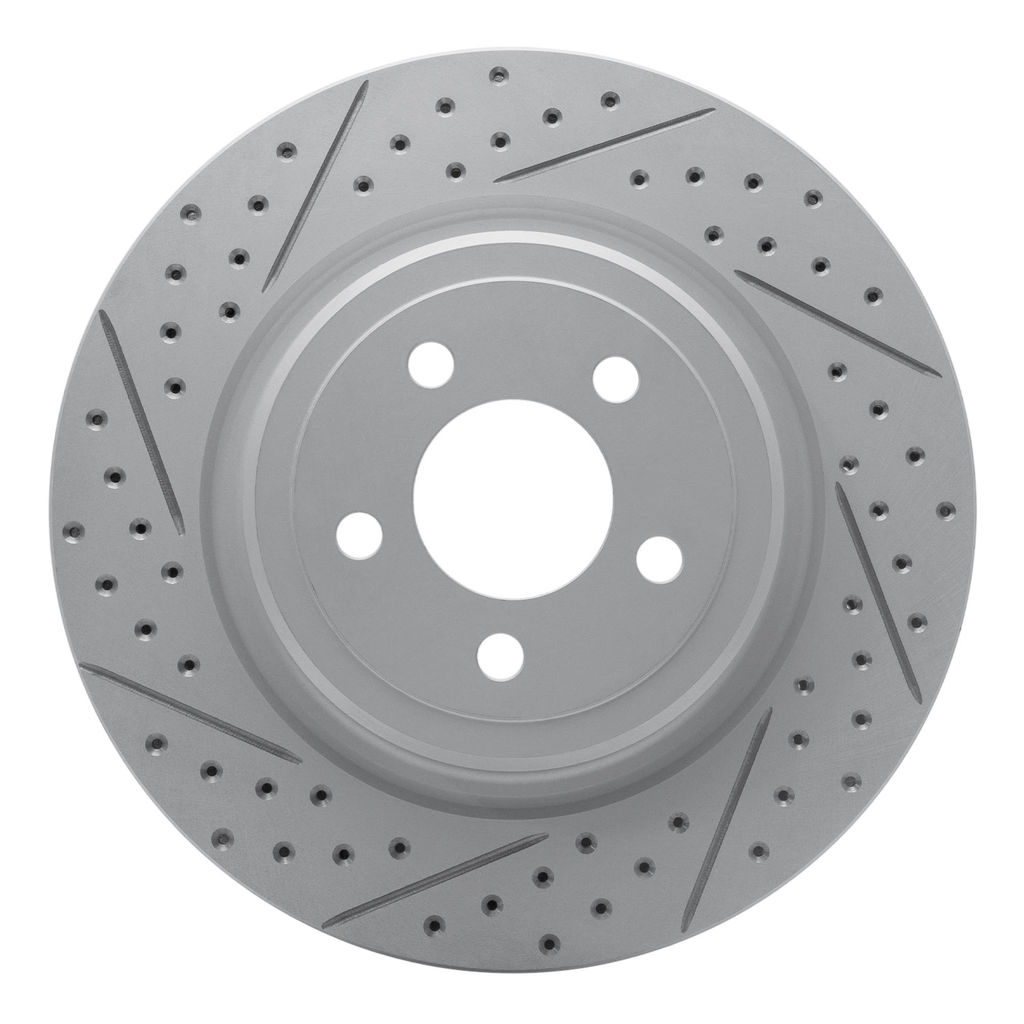 Dynamic Friction 830-39021L - Geoperformance Coated Drilled and Slotted Brake Rotor