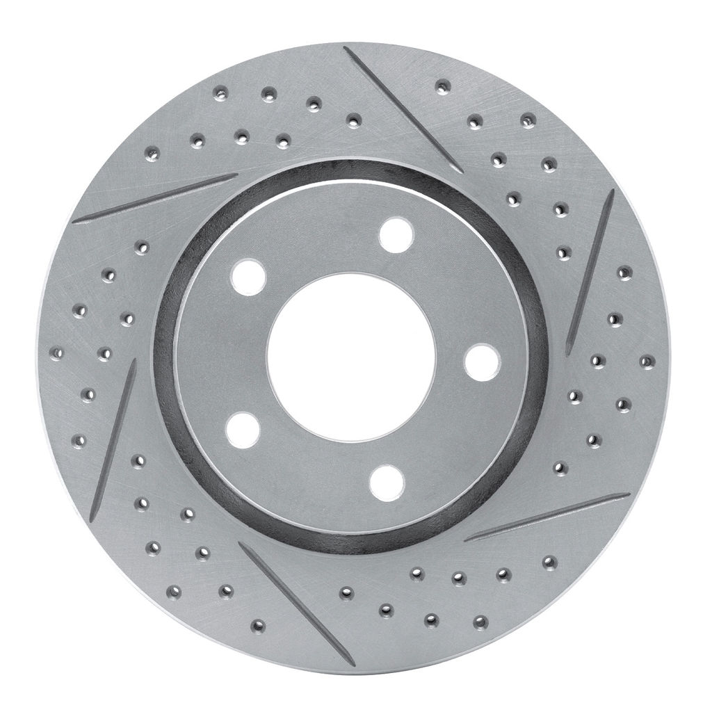 Dynamic Friction 830-40091R - Geoperformance Coated Drilled and Slotted Brake Rotor