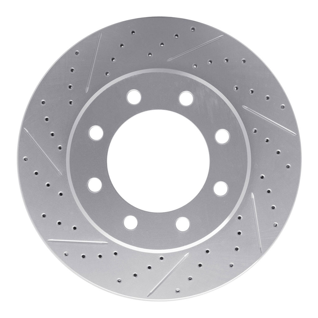 Dynamic Friction 830-40110L - Geoperformance Coated Drilled and Slotted Brake Rotor