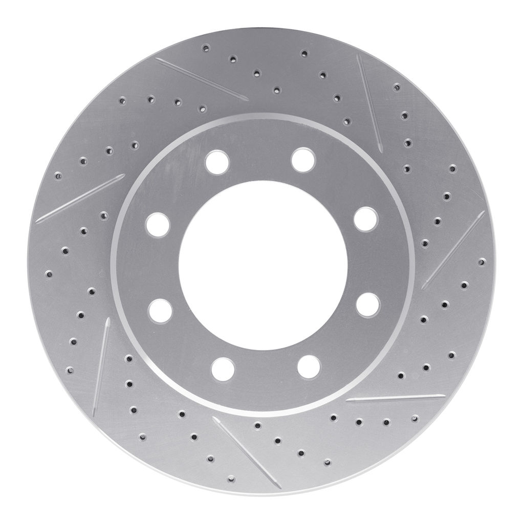 Dynamic Friction 830-40110R - Geoperformance Coated Drilled and Slotted Brake Rotor