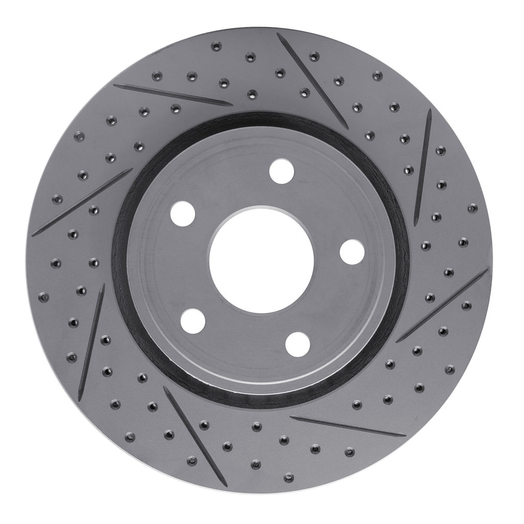 Dynamic Friction 830-42005R - Geoperformance Coated Drilled and Slotted Brake Rotor