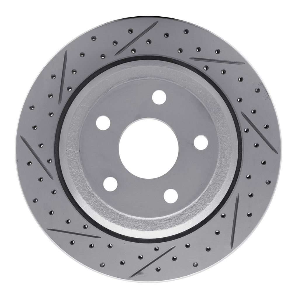 Dynamic Friction 830-42006R - Geoperformance Coated Drilled and Slotted Brake Rotor