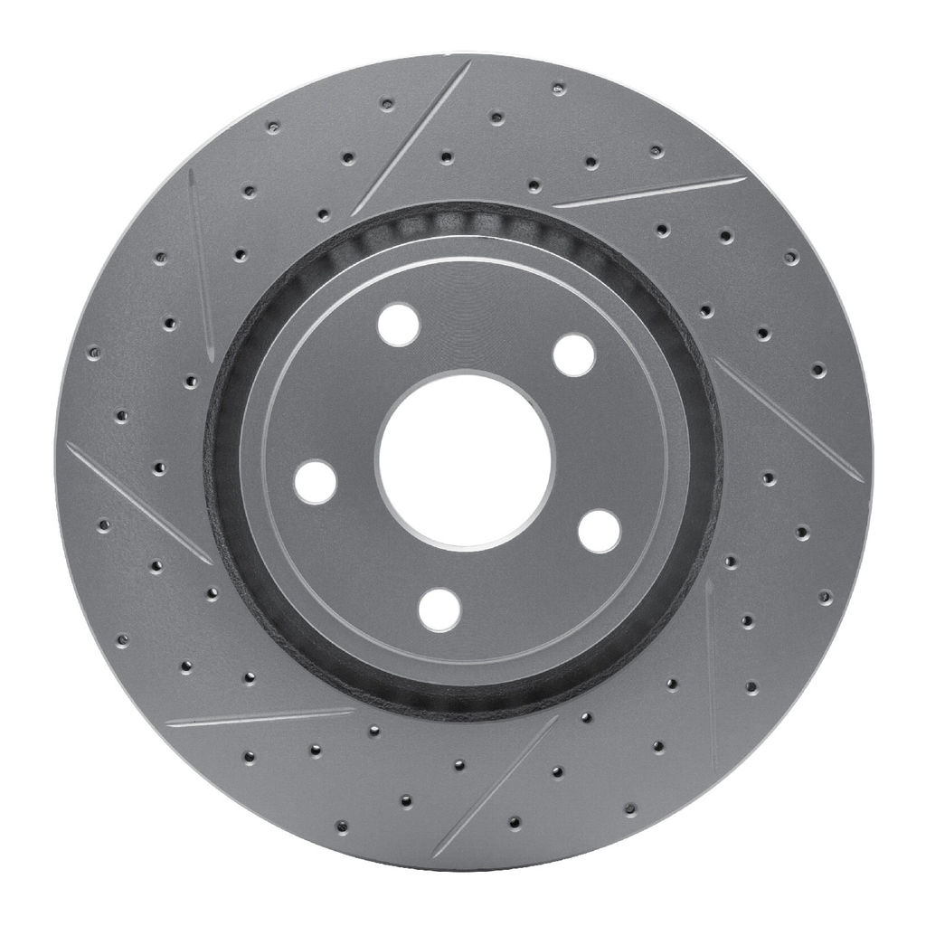 Dynamic Friction 830-42007L - Geoperformance Coated Drilled and Slotted Brake Rotor