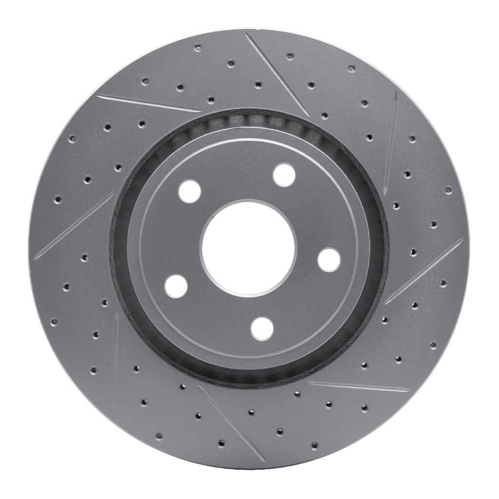 Dynamic Friction 830-42007R - Geoperformance Coated Drilled and Slotted Brake Rotor