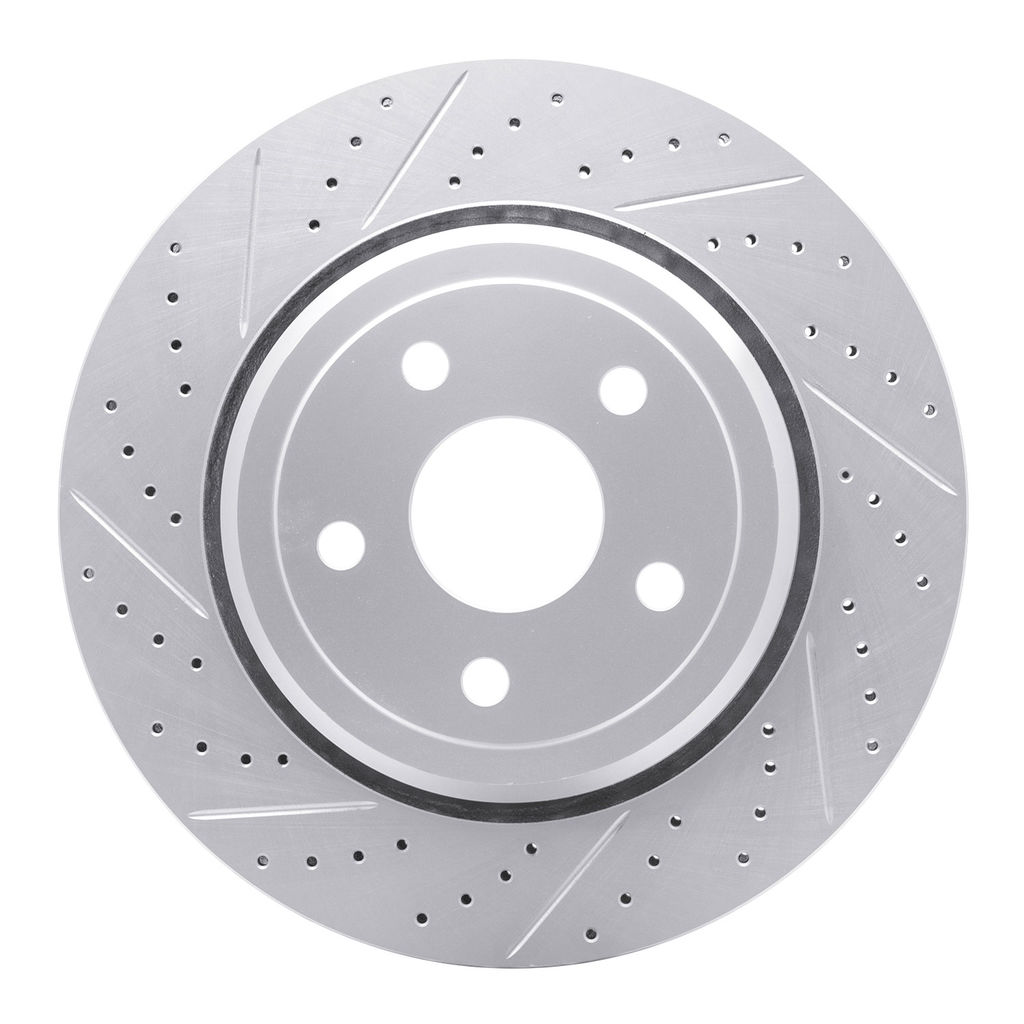 Dynamic Friction 830-42008L - Geoperformance Coated Drilled and Slotted Brake Rotor