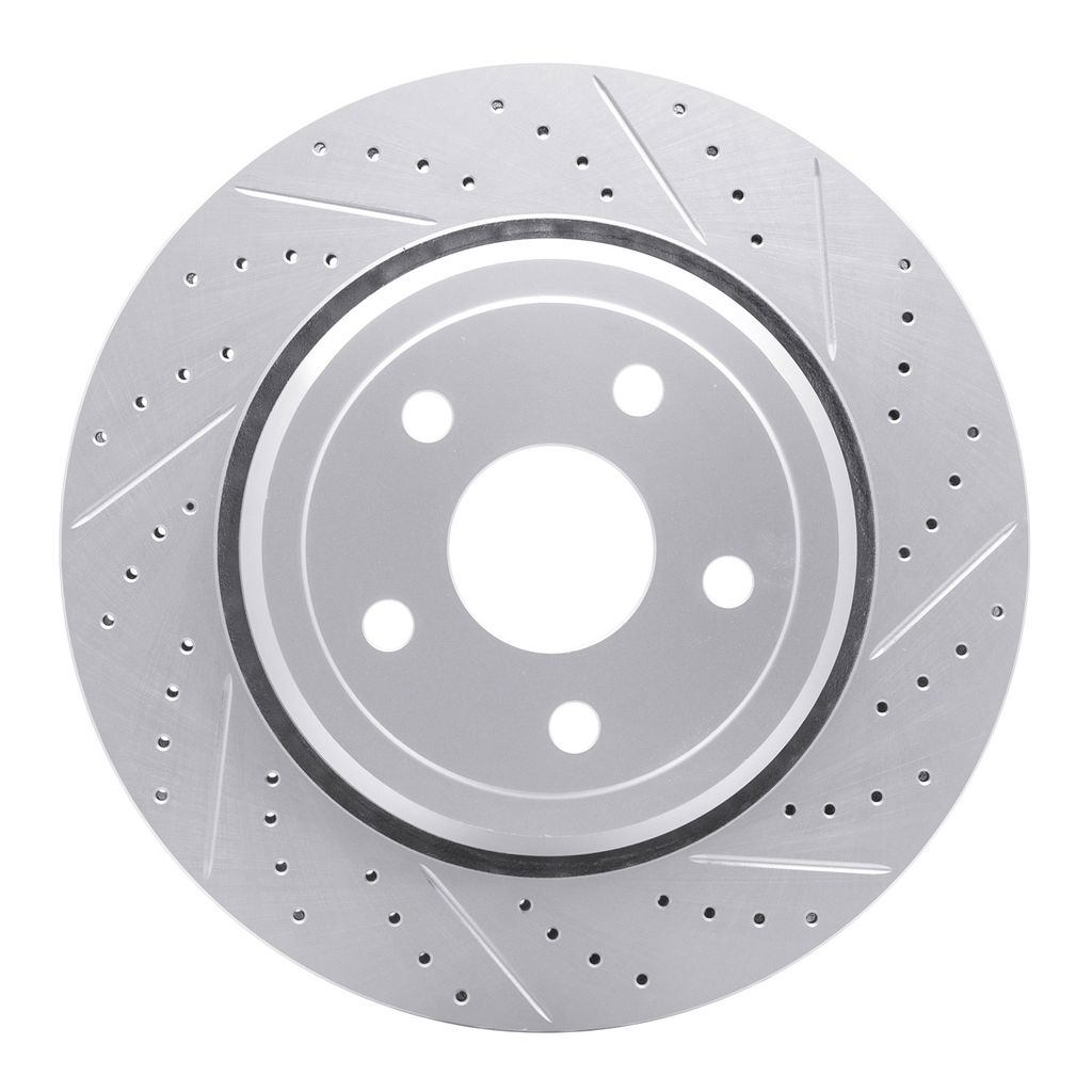 Dynamic Friction 830-42008R - Geoperformance Coated Drilled and Slotted Brake Rotor