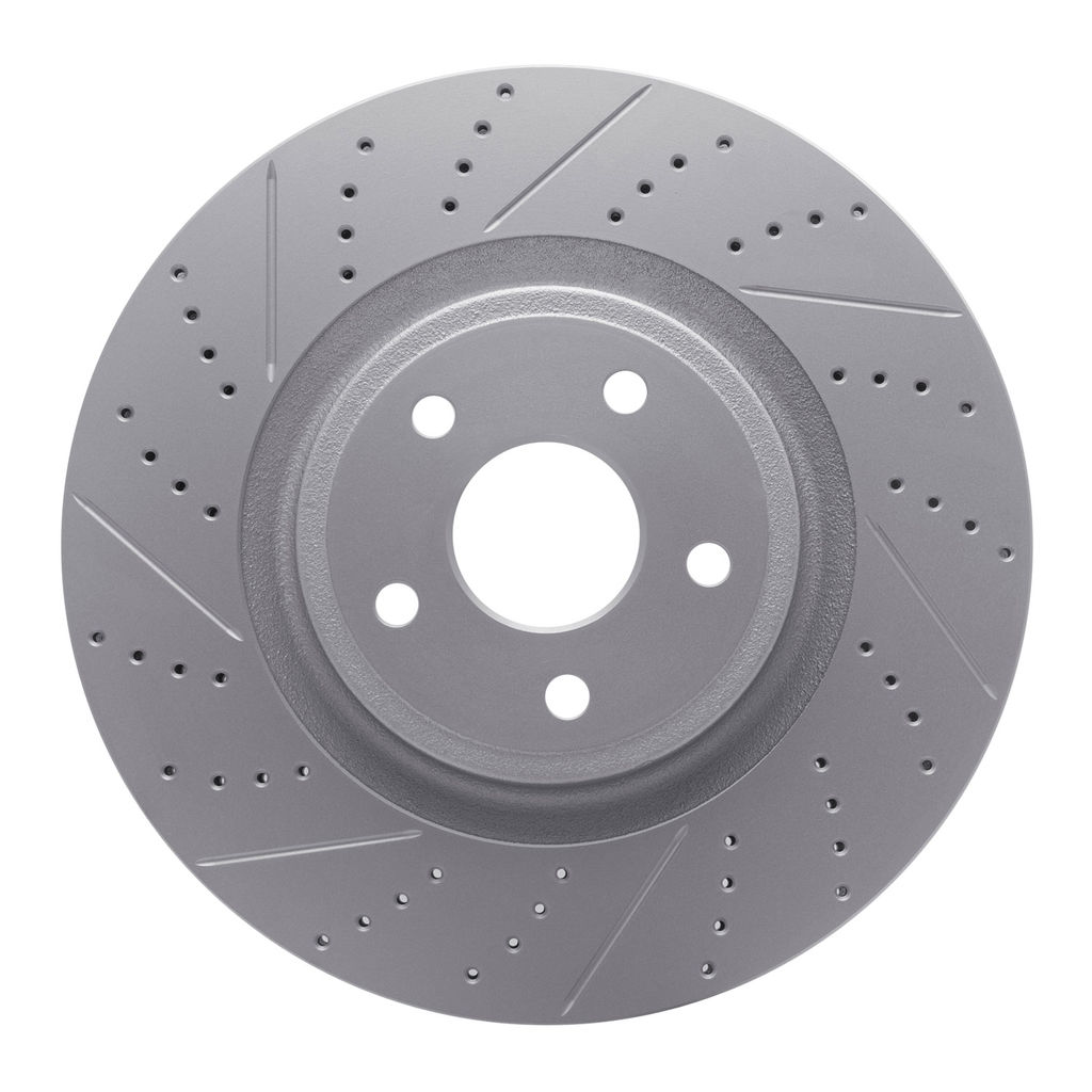 Dynamic Friction 830-42009L - Geoperformance Coated Drilled and Slotted Brake Rotor