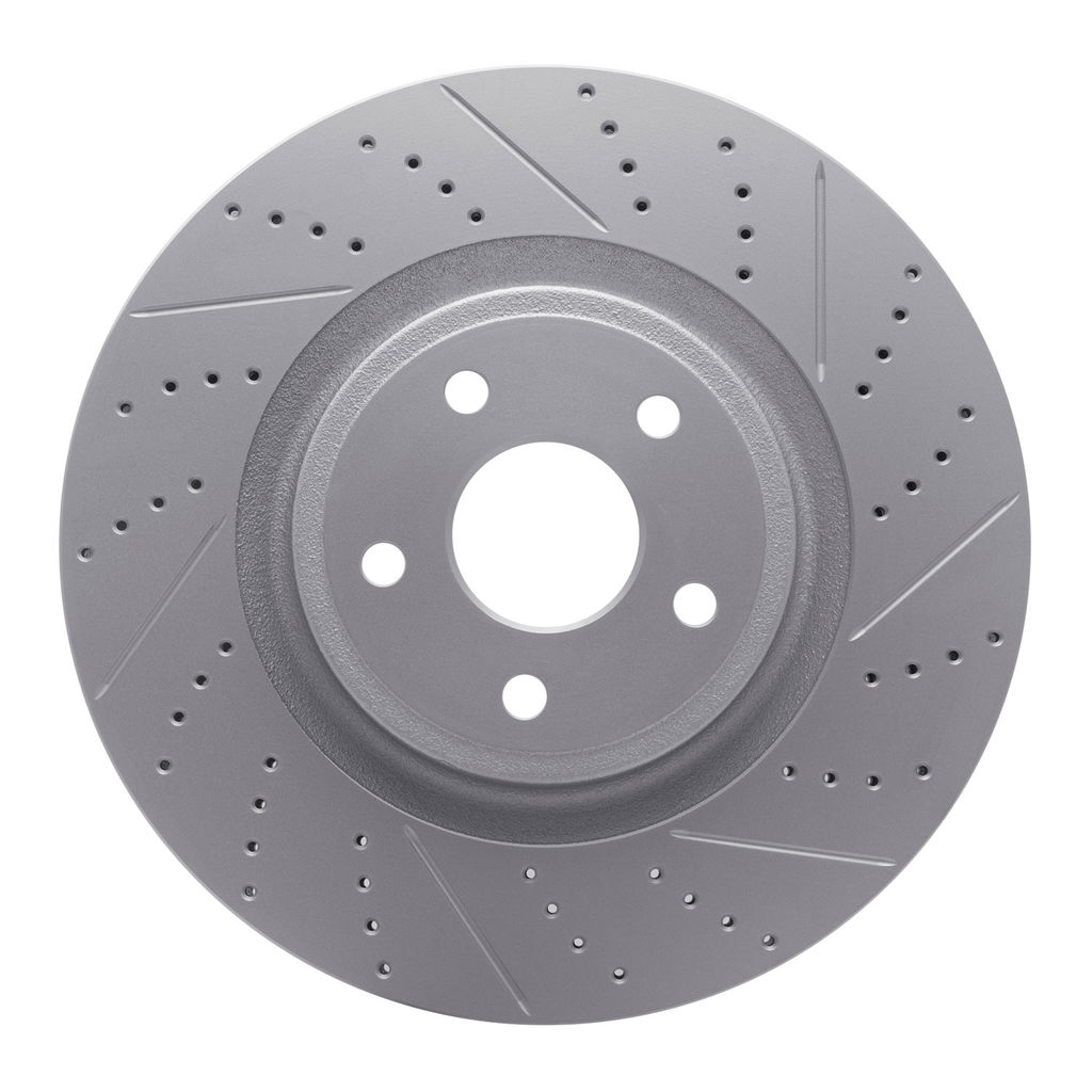Dynamic Friction 830-42009R - Geoperformance Coated Drilled and Slotted Brake Rotor