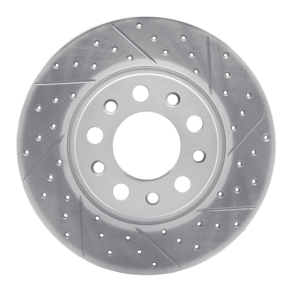 Dynamic Friction 830-42014R - Geoperformance Coated Drilled and Slotted Brake Rotor