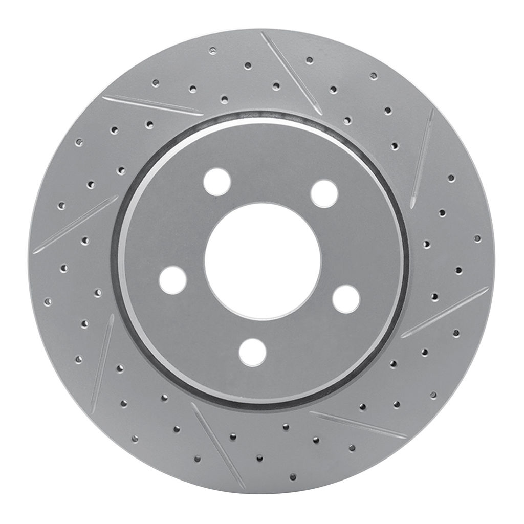 Dynamic Friction 830-42020R - Geoperformance Coated Drilled and Slotted Brake Rotor