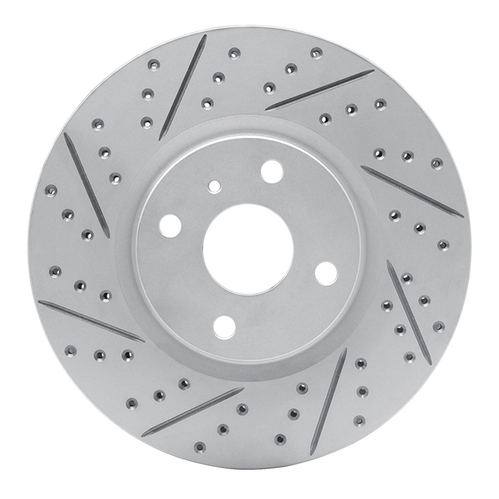 Dynamic Friction 830-80073L - Geoperformance Coated Drilled and Slotted Brake Rotor