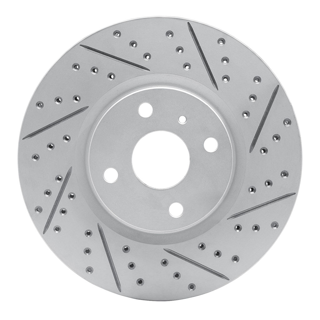 Dynamic Friction 830-80073R - Geoperformance Coated Drilled and Slotted Brake Rotor