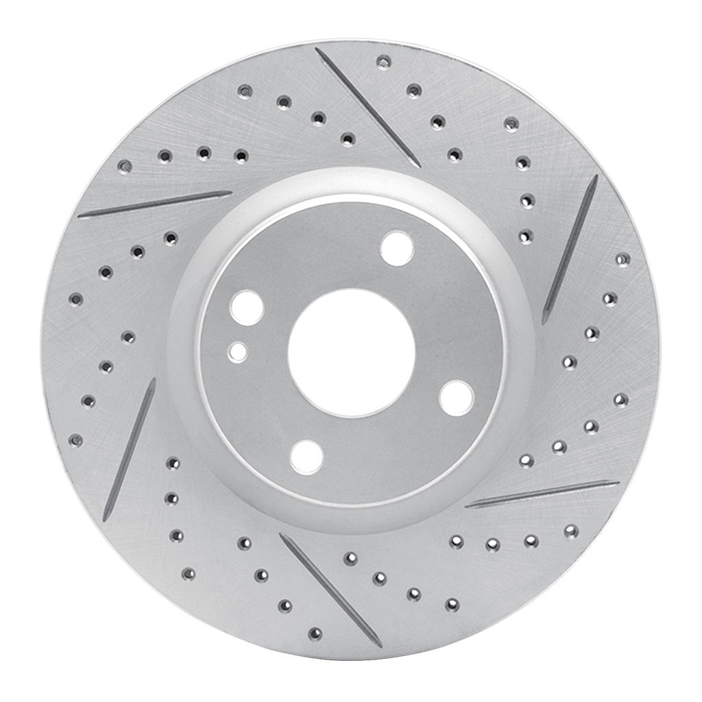 Dynamic Friction 830-80074R - Geoperformance Coated Drilled and Slotted Brake Rotor