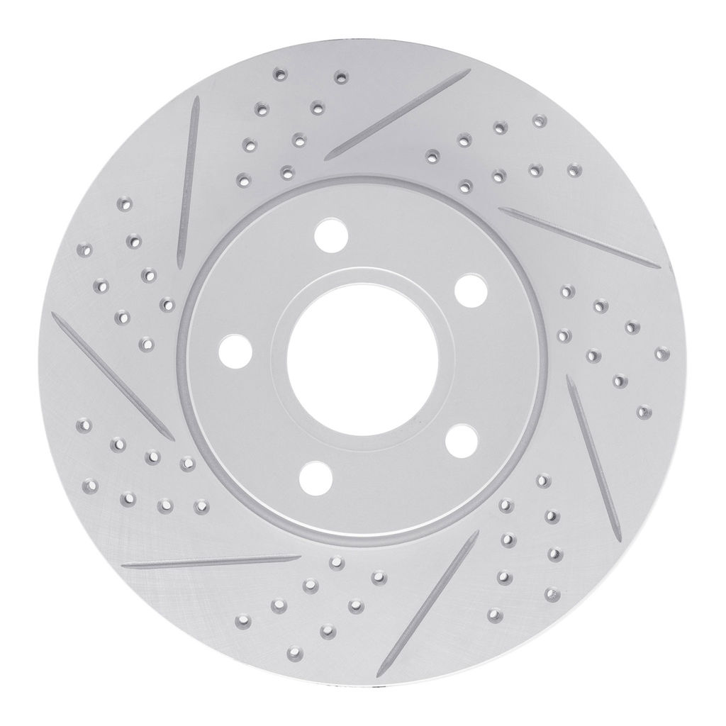 Dynamic Friction 830-54067L - Geoperformance Coated Drilled and Slotted Brake Rotor