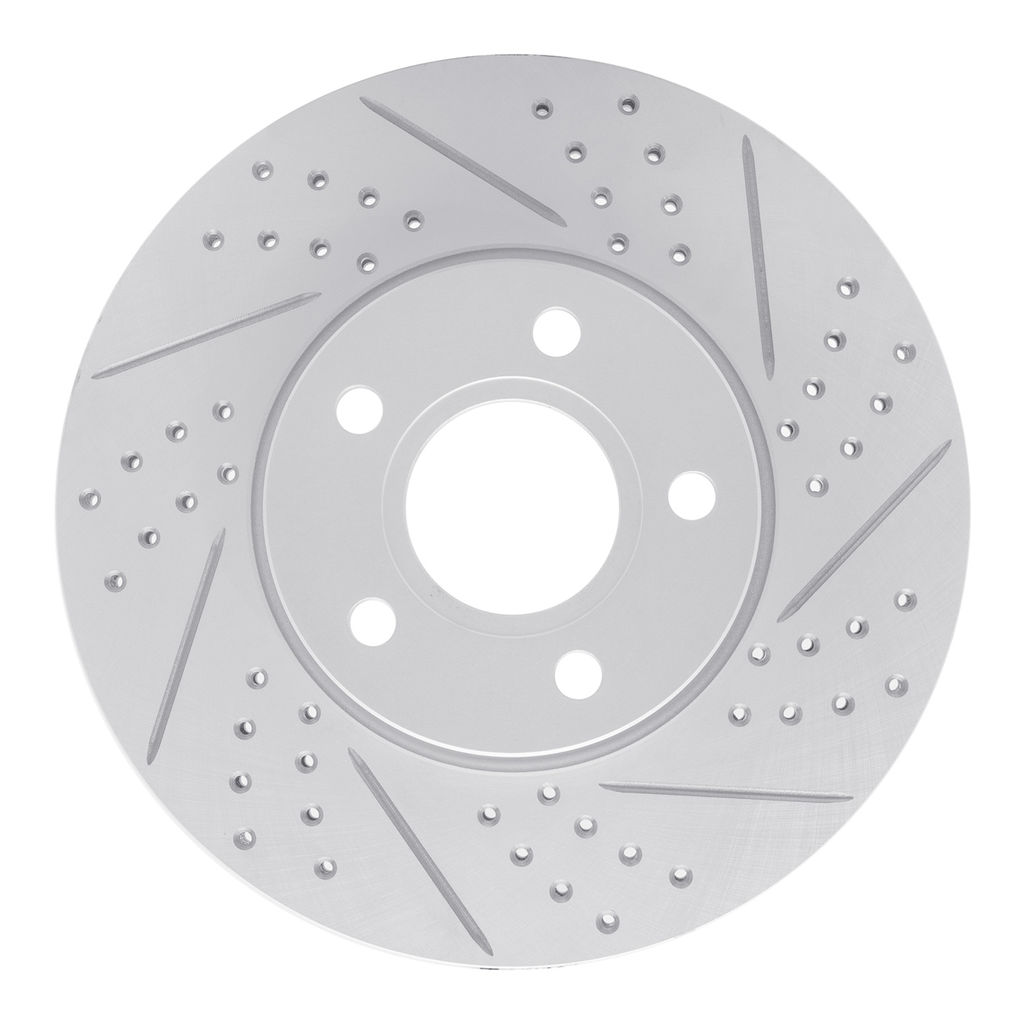 Dynamic Friction 830-54067R - Geoperformance Coated Drilled and Slotted Brake Rotor