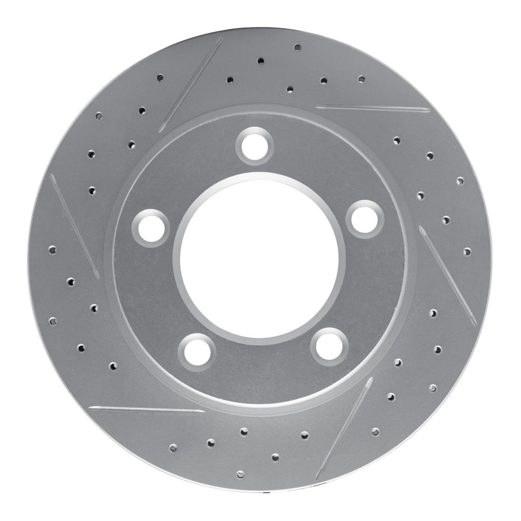 Dynamic Friction 830-54089L - Geoperformance Coated Drilled and Slotted Brake Rotor