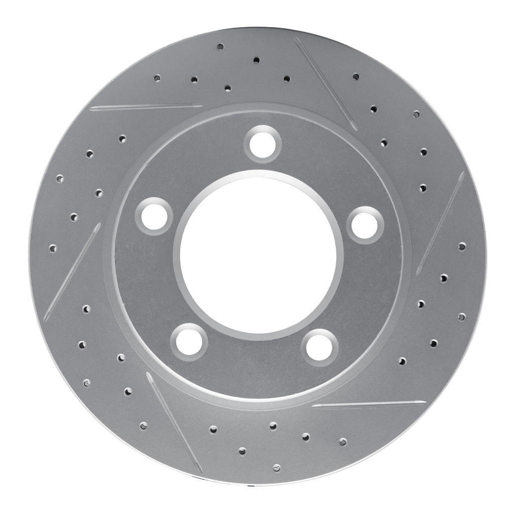 Dynamic Friction 830-54089R - Geoperformance Coated Drilled and Slotted Brake Rotor