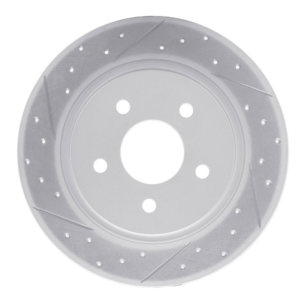 Dynamic Friction 830-54093L - Geoperformance Coated Drilled and Slotted Brake Rotor