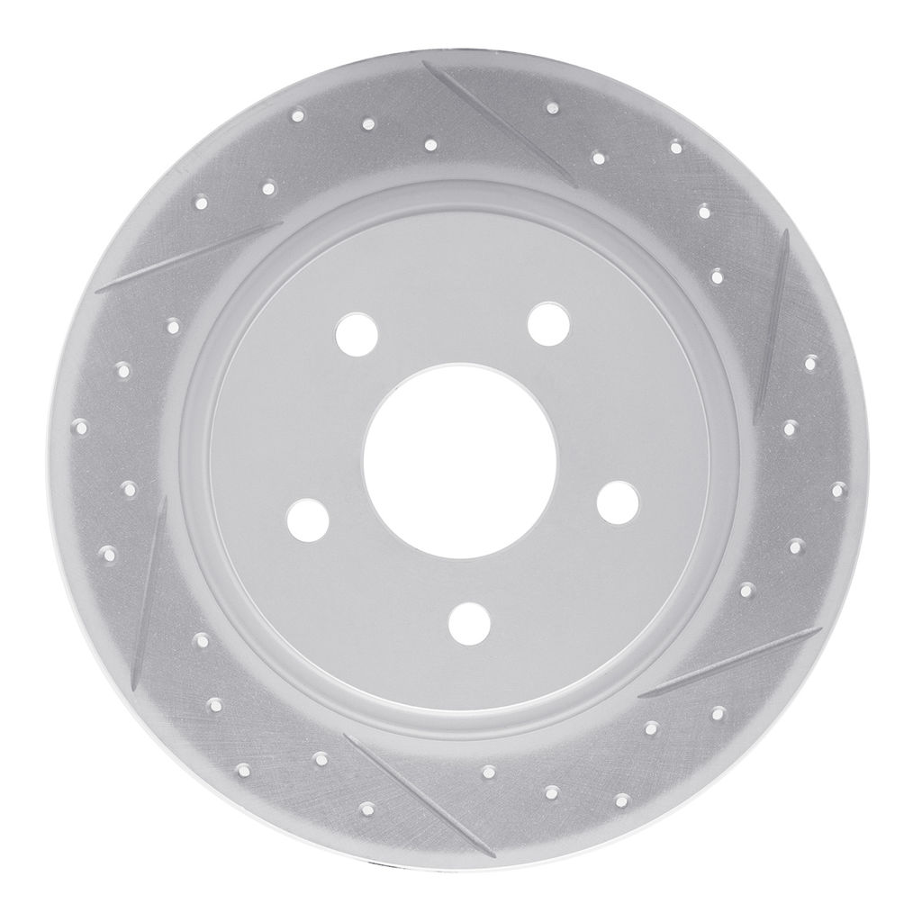 Dynamic Friction 830-54093R - Geoperformance Coated Drilled and Slotted Brake Rotor