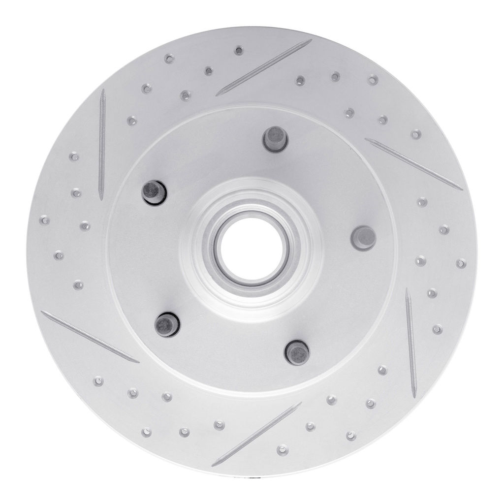 Dynamic Friction 830-54097L - Geoperformance Coated Drilled and Slotted Brake Rotor