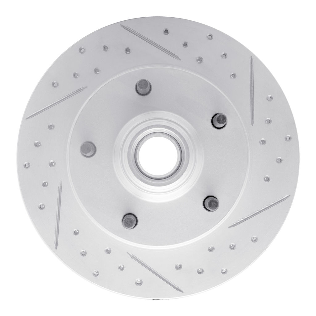 Dynamic Friction 830-54097R - Geoperformance Coated Drilled and Slotted Brake Rotor