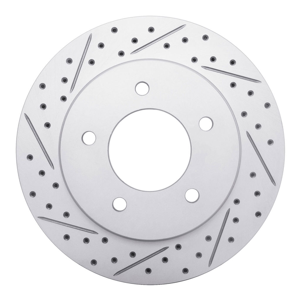 Dynamic Friction 830-54147L - Geoperformance Coated Drilled and Slotted Brake Rotor
