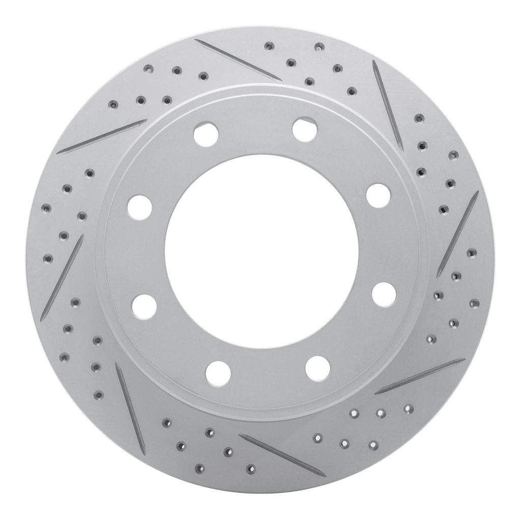 Dynamic Friction 830-54161R - Geoperformance Coated Drilled and Slotted Brake Rotor