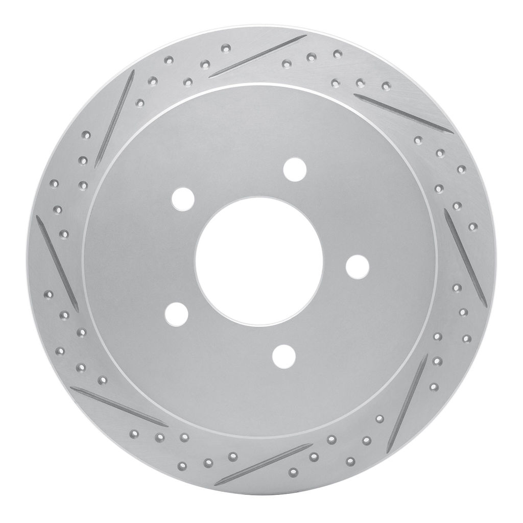 Dynamic Friction 830-54173L - Geoperformance Coated Drilled and Slotted Brake Rotor