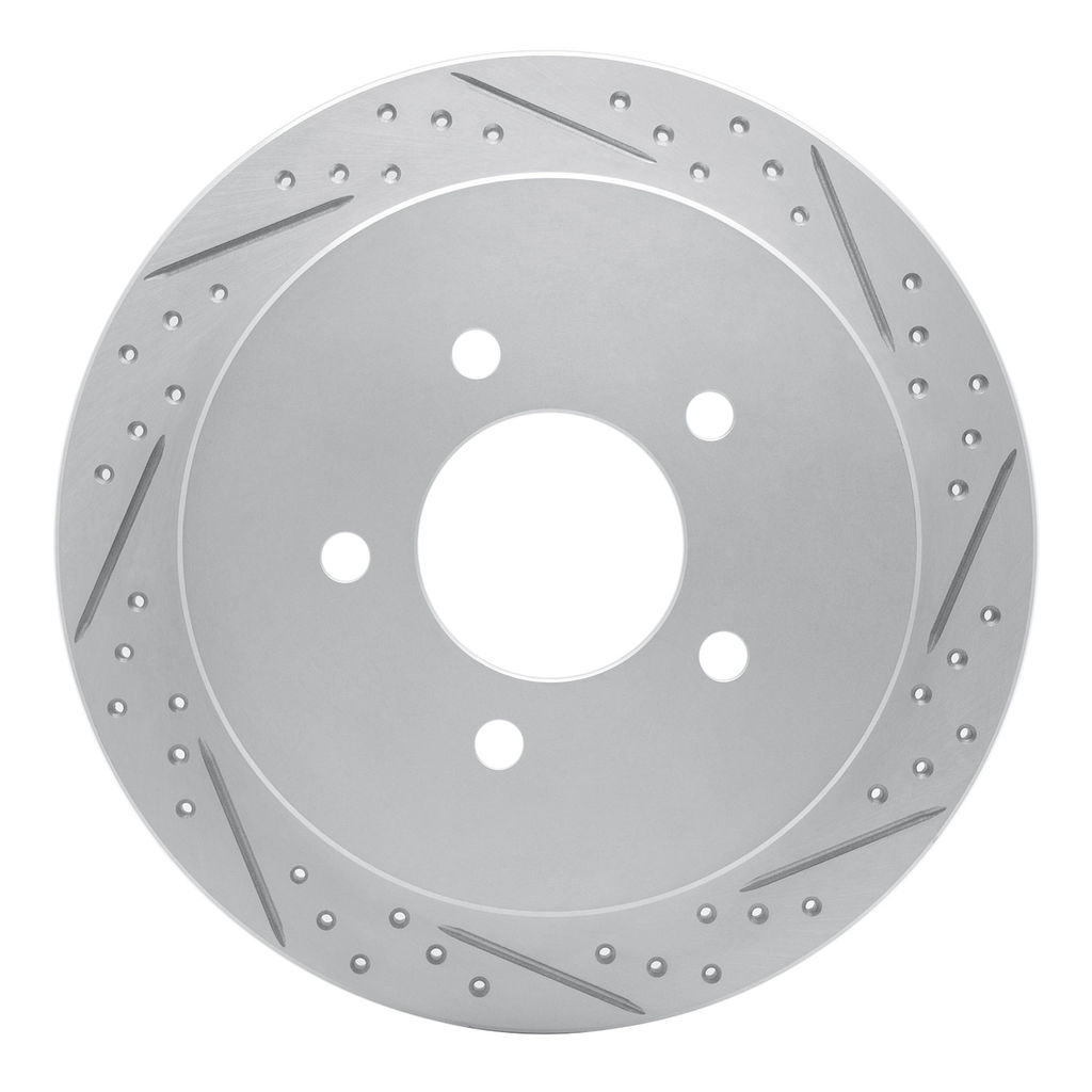 Dynamic Friction 830-54173R - Geoperformance Coated Drilled and Slotted Brake Rotor