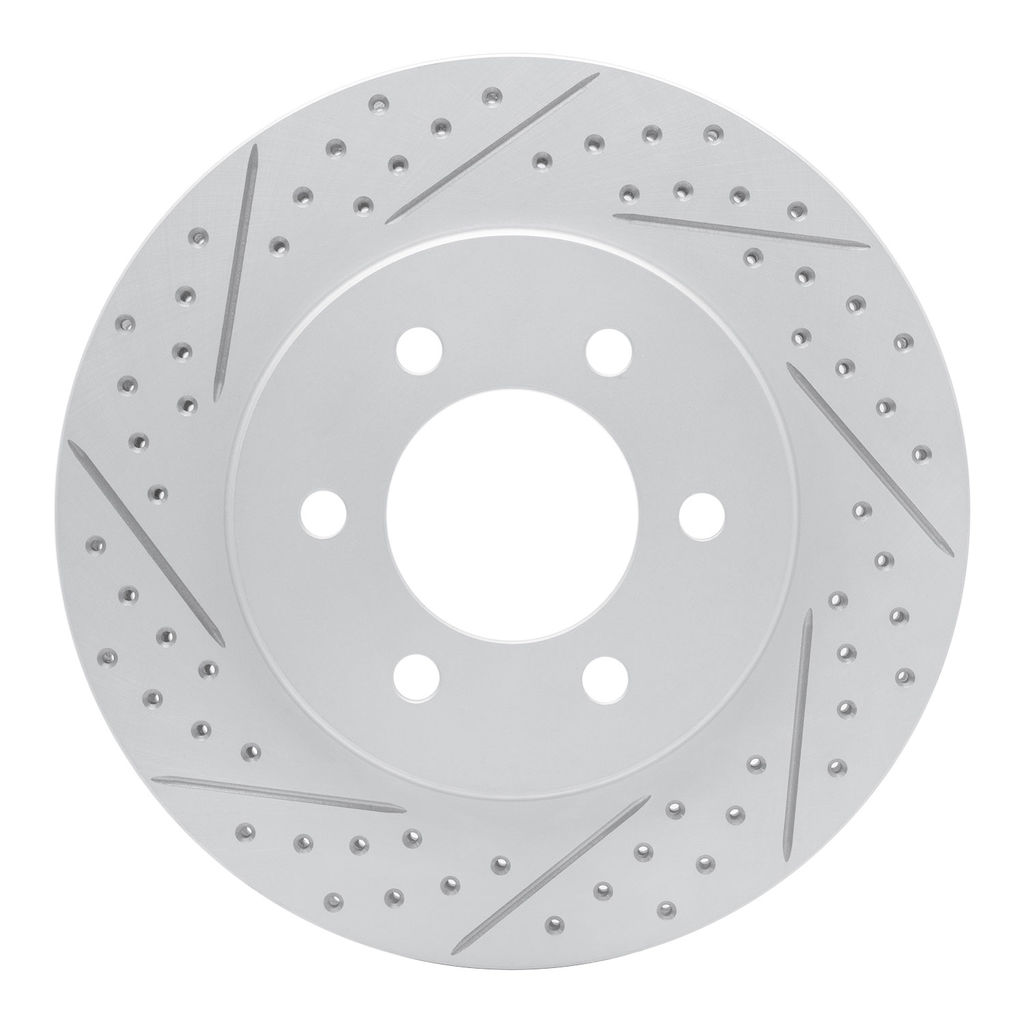 Dynamic Friction 830-54183L - Geoperformance Coated Drilled and Slotted Brake Rotor