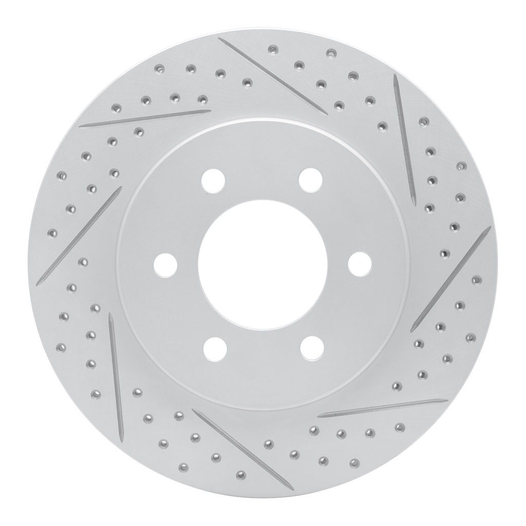 Dynamic Friction 830-54183R - Geoperformance Coated Drilled and Slotted Brake Rotor