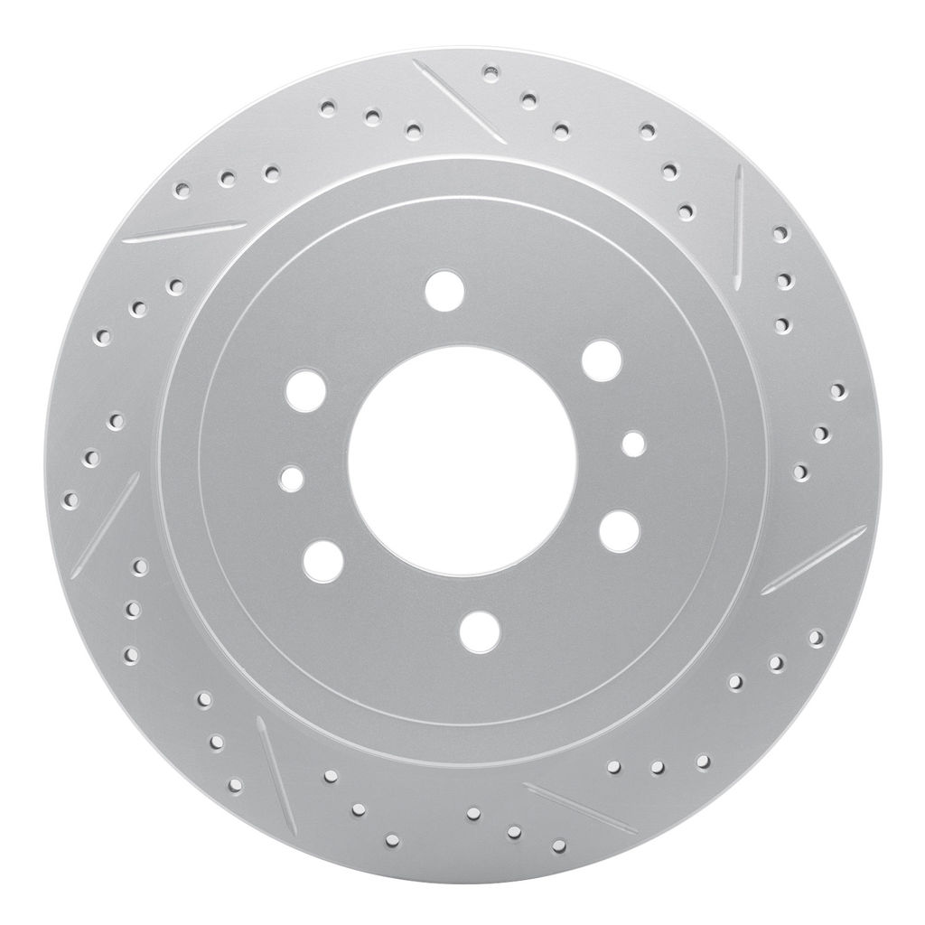 Dynamic Friction 830-54188R - Geoperformance Coated Drilled and Slotted Brake Rotor