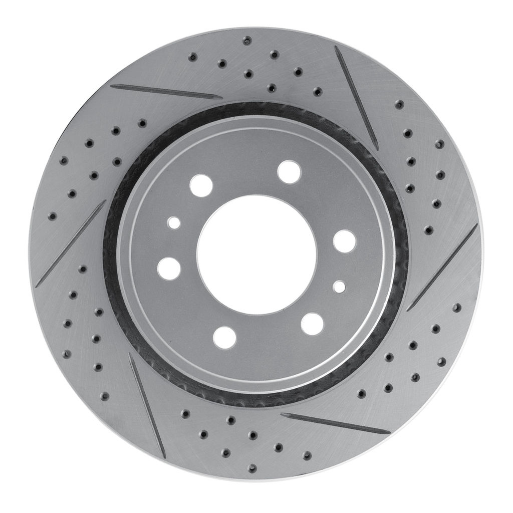 Dynamic Friction 830-54204R - Geoperformance Coated Drilled and Slotted Brake Rotor
