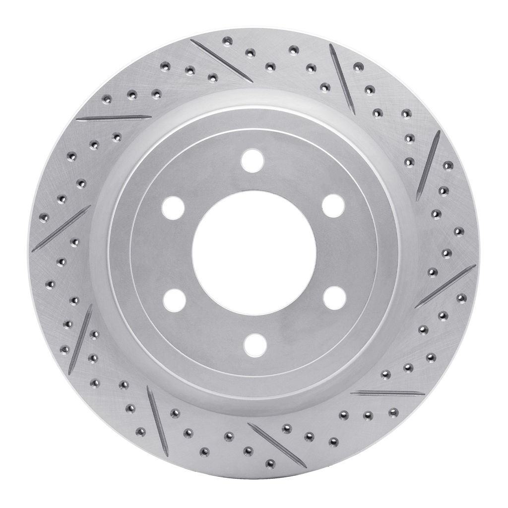 Dynamic Friction 830-54267R - Geoperformance Coated Drilled and Slotted Brake Rotor