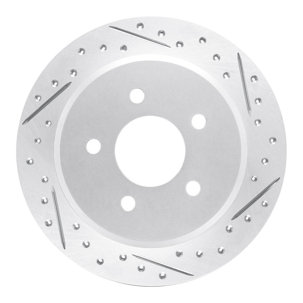 Dynamic Friction 830-56015R - Geoperformance Coated Drilled and Slotted Brake Rotor