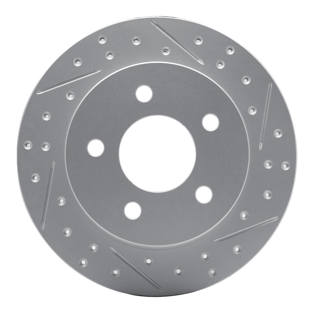 Dynamic Friction 830-54034R - Geoperformance Coated Drilled and Slotted Brake Rotor
