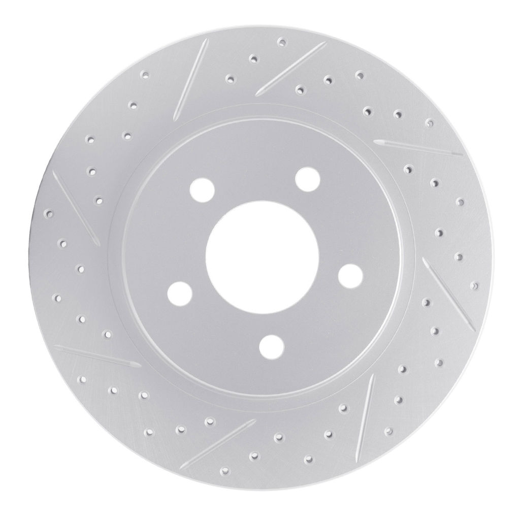 Dynamic Friction 830-54058L - Geoperformance Coated Drilled and Slotted Brake Rotor