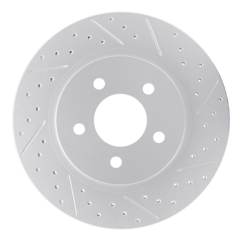 Dynamic Friction 830-54058R - Geoperformance Coated Drilled and Slotted Brake Rotor