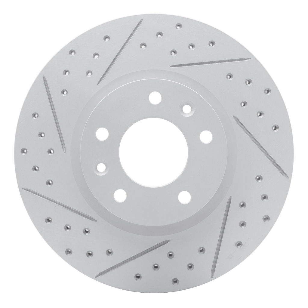 Dynamic Friction 830-54059L - Geoperformance Coated Drilled and Slotted Brake Rotor