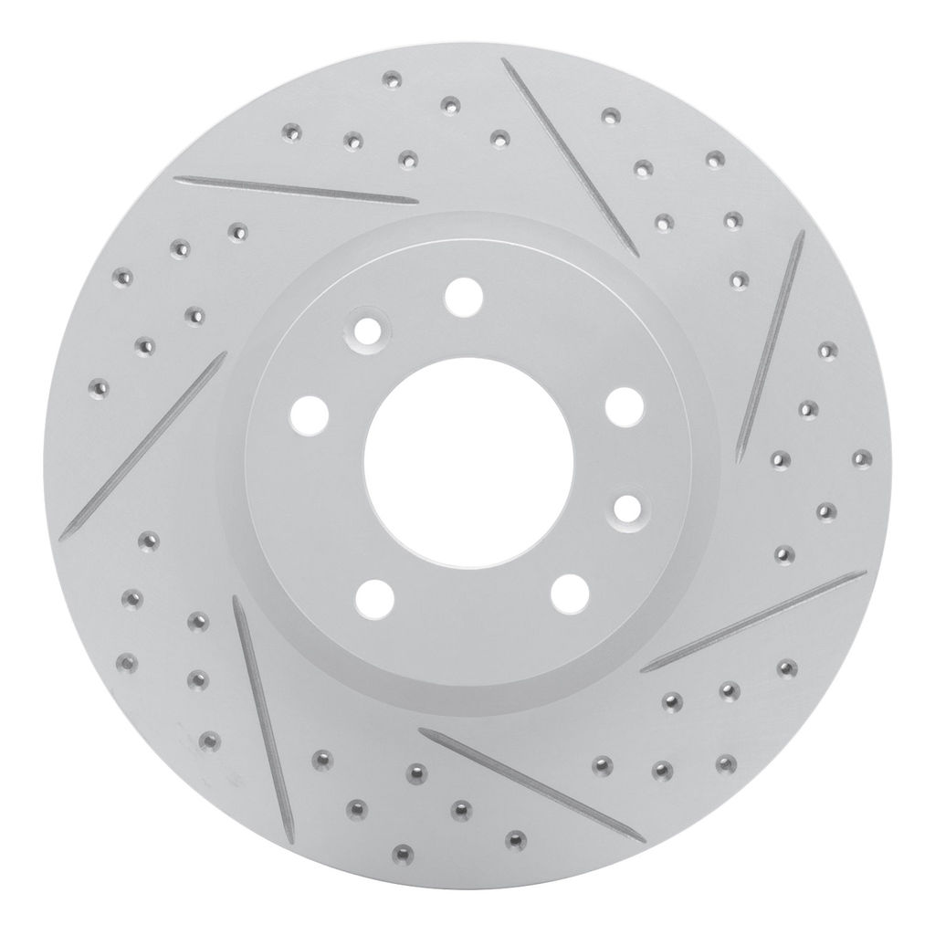Dynamic Friction 830-54059R - Geoperformance Coated Drilled and Slotted Brake Rotor
