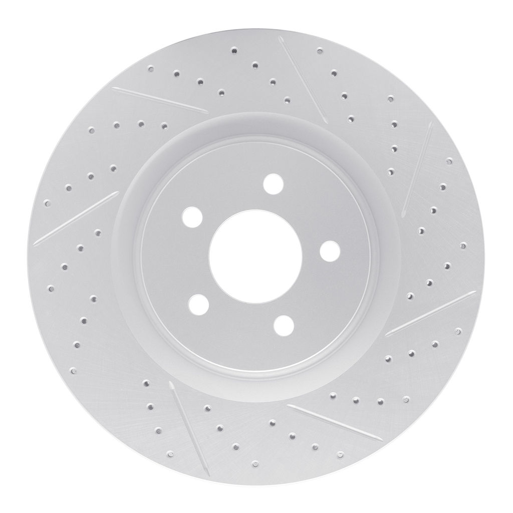 Dynamic Friction 830-54060R - Geoperformance Coated Drilled and Slotted Brake Rotor