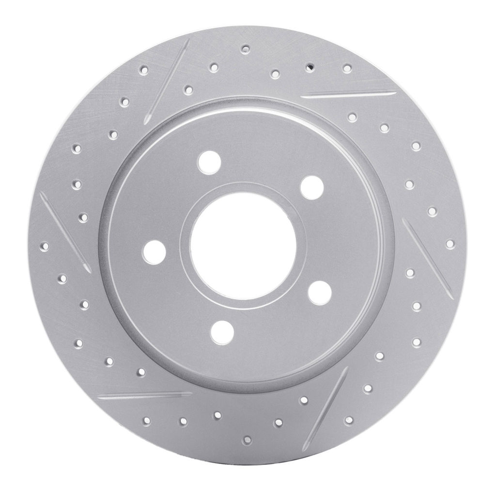 Dynamic Friction 830-54066L - Geoperformance Coated Drilled and Slotted Brake Rotor