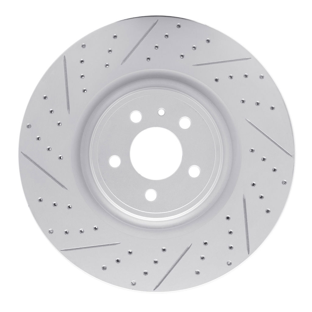 Dynamic Friction 830-54071L - Geoperformance Coated Drilled and Slotted Brake Rotor